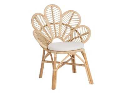 Fauteuil en fibres naturelles avec coussin d'assise - FLOWER
