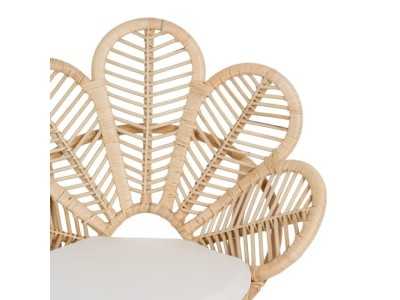 Natural fiber armchair with seat cushion - FLOWER