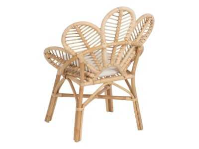 Fauteuil en fibres naturelles avec coussin d'assise - FLOWER