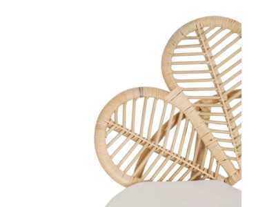 Natural fiber armchair with seat cushion - FLOWER