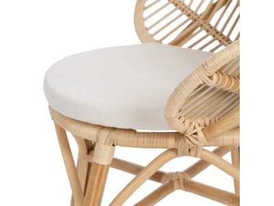 Fauteuil en fibres naturelles avec coussin d'assise - FLOWER