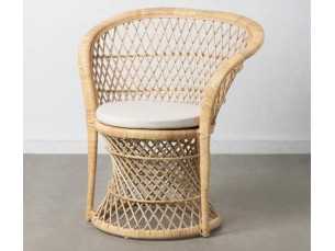 Fauteuil en fibres naturelles avec coussin d'assise - EMMANUELLE