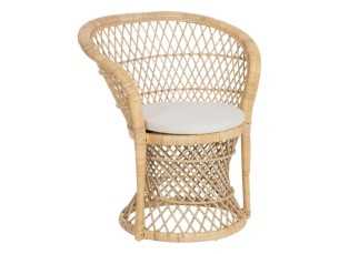 Fauteuil en fibres naturelles avec coussin d'assise - EMMANUELLE 2