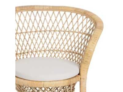 Natural fiber armchair with seat cushion - EMMANUELLE Natural fiber armchair with seat cushion - EMMANUELLE