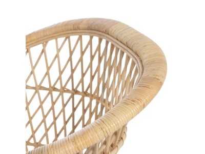 Natural fiber armchair with seat cushion - EMMANUELLE Natural fiber armchair with seat cushion - EMMANUELLE
