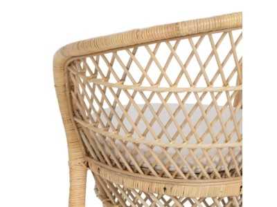 Natural fiber armchair with seat cushion - EMMANUELLE Natural fiber armchair with seat cushion - EMMANUELLE