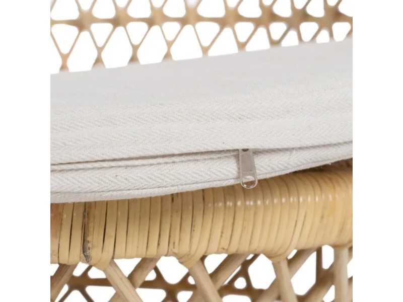 Natural fiber armchair with seat cushion - EMMANUELLE