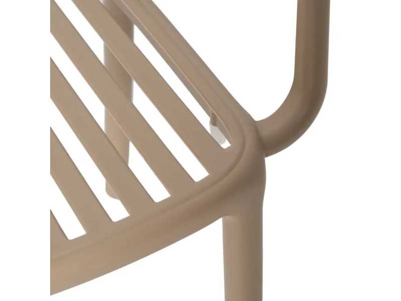 Chaise de jardin avec accoudoirs - ALIA BEIGE