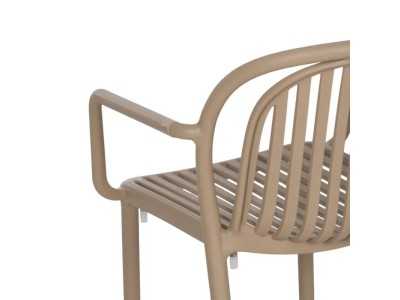 Chaise de jardin avec accoudoirs - ALIA BEIGE Chaise de jardin avec accoudoirs - ALIA BEIGE