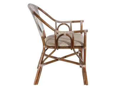 Natural fiber chair with seat cushion - MALLORCA