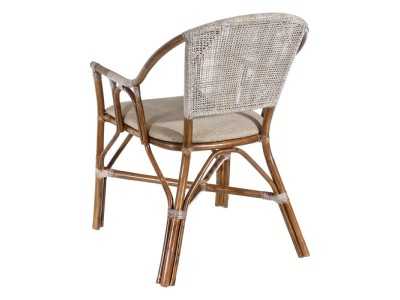 Natural fiber chair with seat cushion - MALLORCA