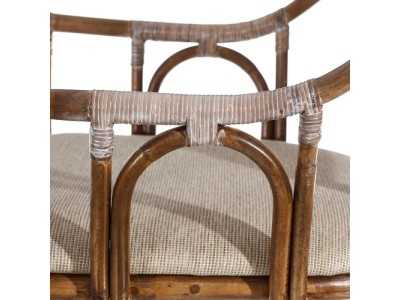 Natural fiber chair with seat cushion - MALLORCA