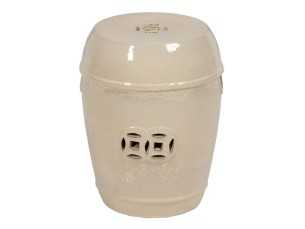 Ceramic garden stool - HUAN CREMA