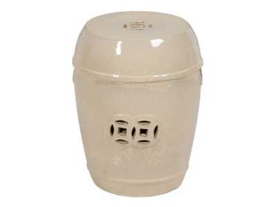 Ceramic garden stool - HUAN CREMA