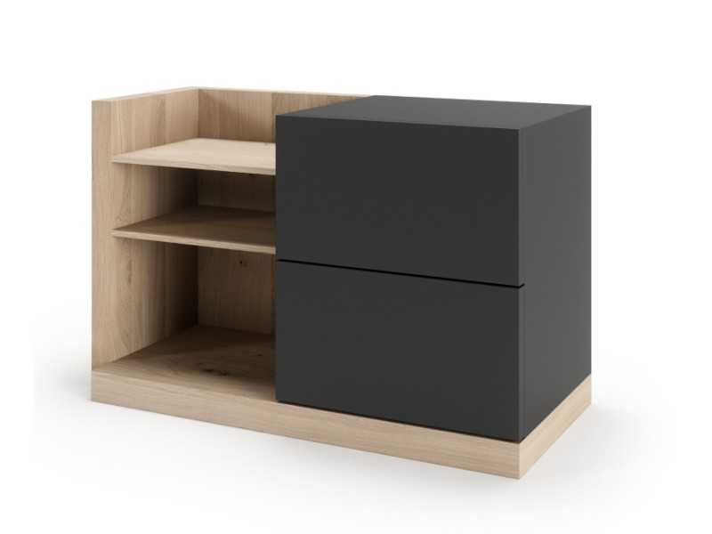 Design bedside table in oak and lacquered - AUDE