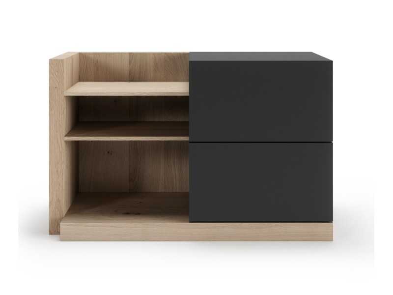 Table de chevet design en chêne et laqué - AUDE