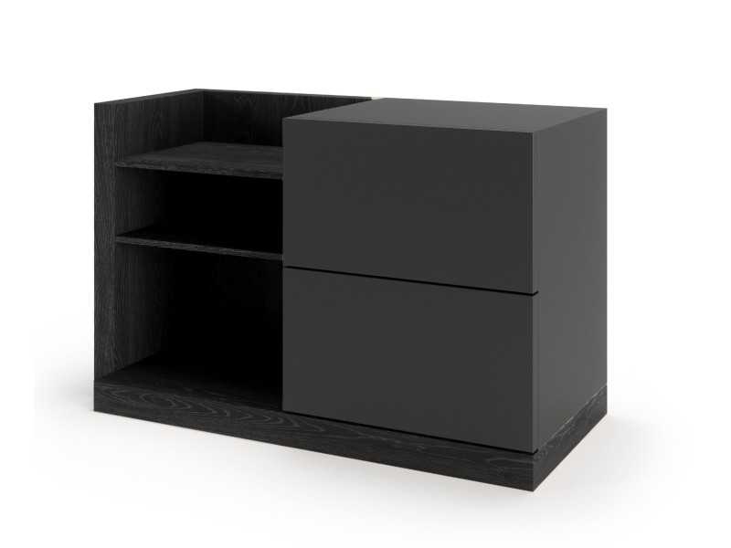 Design bedside table in oak and lacquered - AUDE
