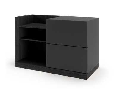 Table de chevet design en chêne et laqué - AUDE