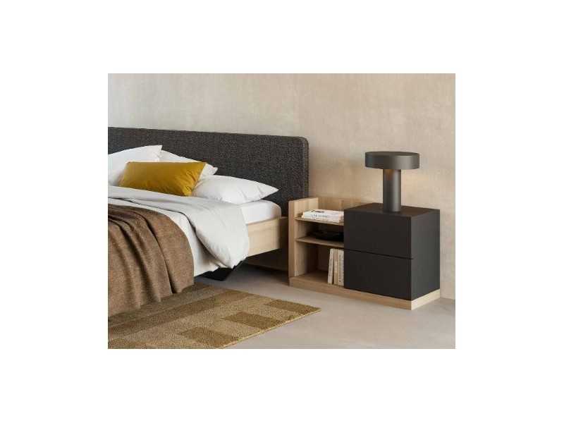 Design bedside table in oak and lacquered - AUDE