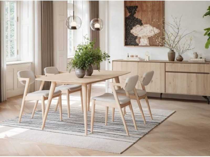 Extendable dining table in oak wood - AUDE BOIS