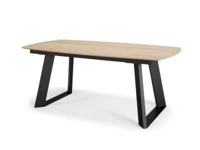 Table à manger extensible en bois de chêne et pieds en acier - AUDE ACIER