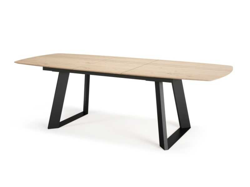 Extendable dining table in oak wood and steel legs - AUDE ACIER