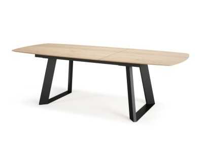 Table à manger extensible en bois de chêne et pieds en acier - AUDE ACIER