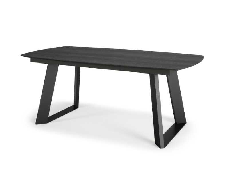 Extendable dining table in oak wood and steel legs - AUDE ACIER