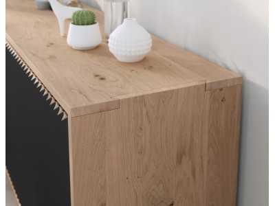 Buffet design en bois de chêne et piètement en acier - ALDO