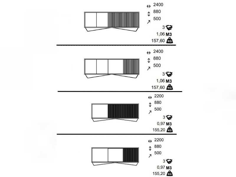 Aparador de diseño en madera de roble y base en acero - ALDO