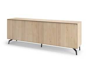Design sideboard in oak wood with steel bases - AUDE 2