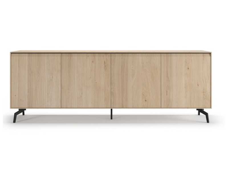 Design sideboard in oak wood with steel bases - AUDE