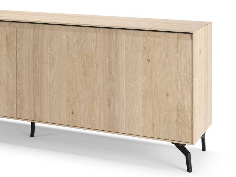 Design sideboard in oak wood with steel bases - AUDE