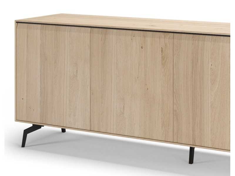 Design sideboard in oak wood with steel bases - AUDE