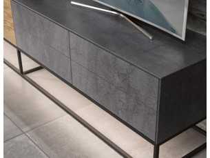 Designer sideboard in oak, porcelain and lacquered steel base - ARMANI 2