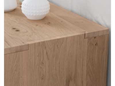 Meuble TV design en bois de chêne et piètement acier - ALDO L