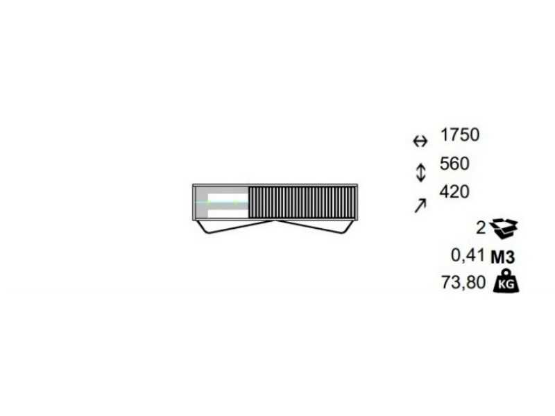 Designer TV cabinet in oak wood and steel base - ALDO L