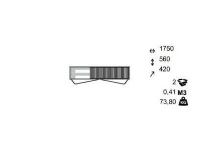 Meuble TV design en bois de chêne et piètement acier - ALDO L