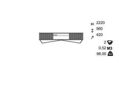 Mueble TV de diseño en madera de roble y base en acero - ALDO XL