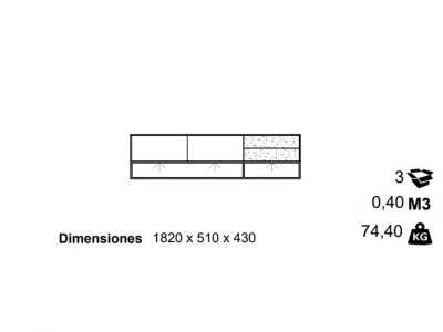 Mueble TV de diseño en roble ,porcelánico y base de acero lacado - ARMANI L