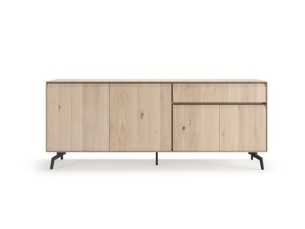 Buffet design en bois de chêne avec bases en acier et tiroir extérieur - AUDE CAJÓN 2
