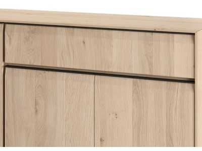 Aparador de diseño en madera de roble con bases en acero y cajón exterior - AUDE CAJÓN