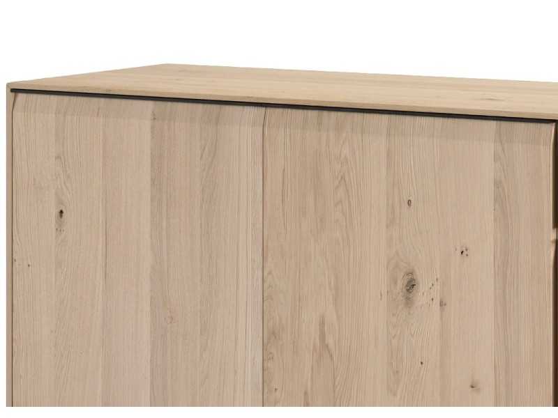 Design sideboard in oak wood with steel bases and exterior drawer - AUDE CAJÓN
