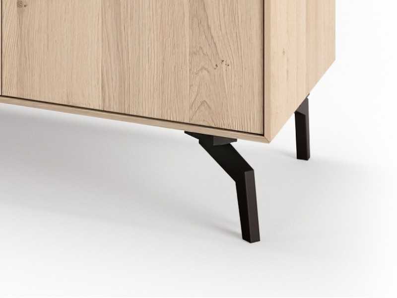 Buffet design en bois de chêne avec bases en acier et tiroir extérieur - AUDE CAJÓN