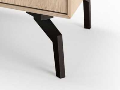 Buffet design en bois de chêne avec bases en acier et tiroir extérieur - AUDE CAJÓN