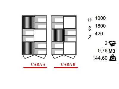 Estanteria / librería en madera de roble y base en acero - ALDO Estanteria / librería en madera de roble y base en acero - ALDO