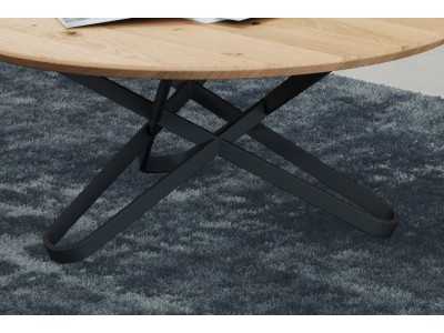 Table basse avec plateau en chêne et piètement en acier - ALDO