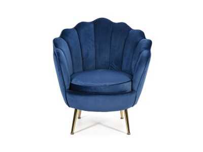 Fauteuil design vintage tapissé de velours bleu - ARIZONA AZUL