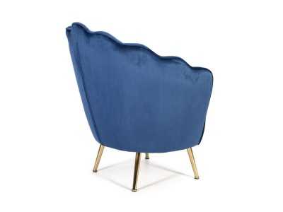 Fauteuil design vintage tapissé de velours bleu - ARIZONA AZUL