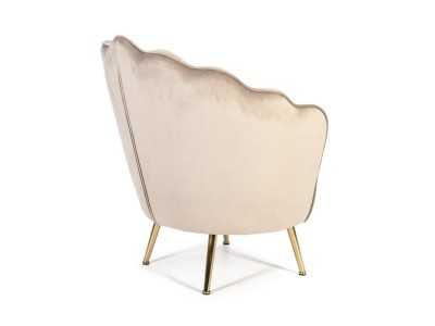 Vintage design armchair upholstered in beige velvet - ARIZONA BEIGE